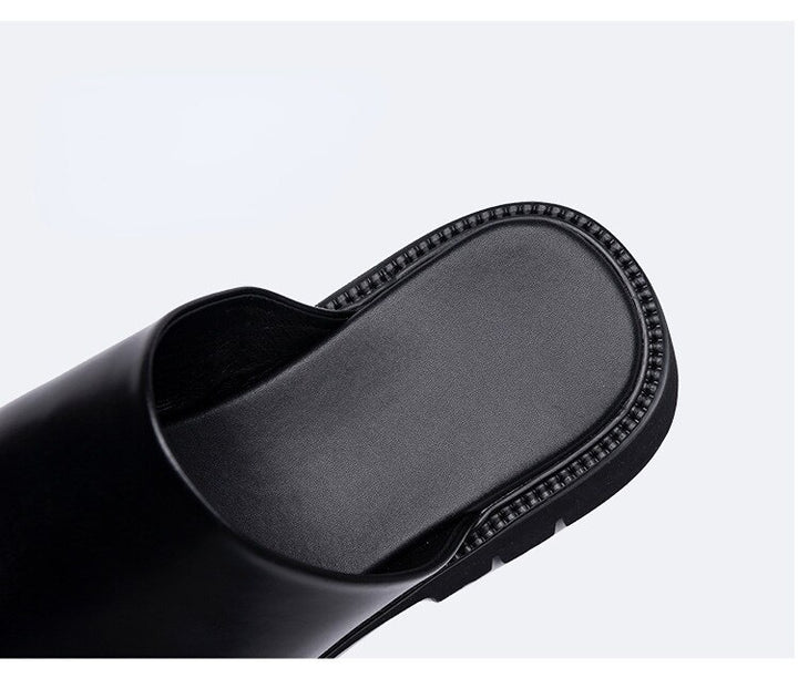 Real Leather Men's Platform Slippers | All For Me Today