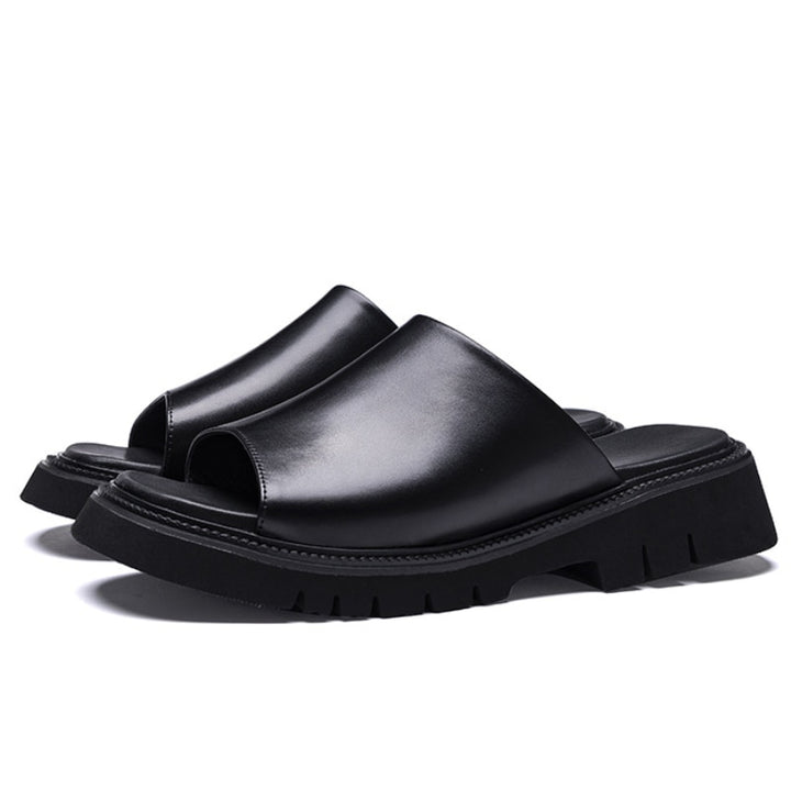 Real Leather Men's Platform Slippers | All For Me Today