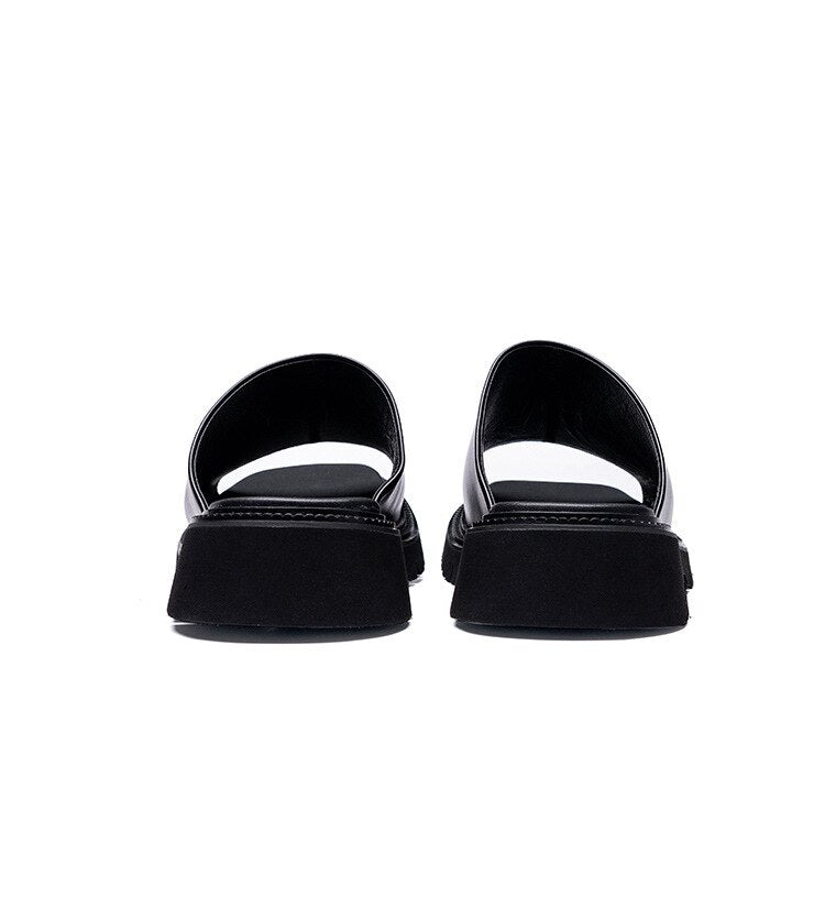 Real Leather Men's Platform Slippers | All For Me Today