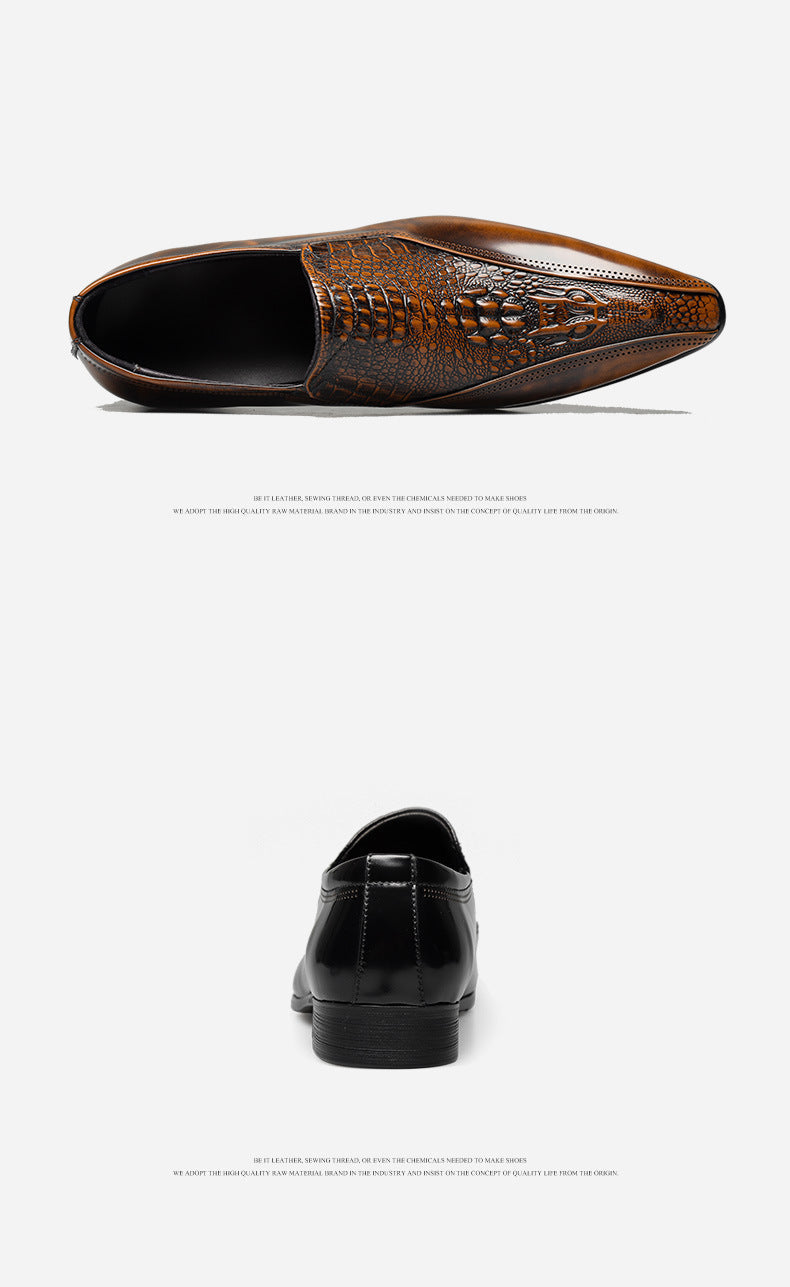 Real Leather Pattern Slip on Men's Shoes | All For Me Today