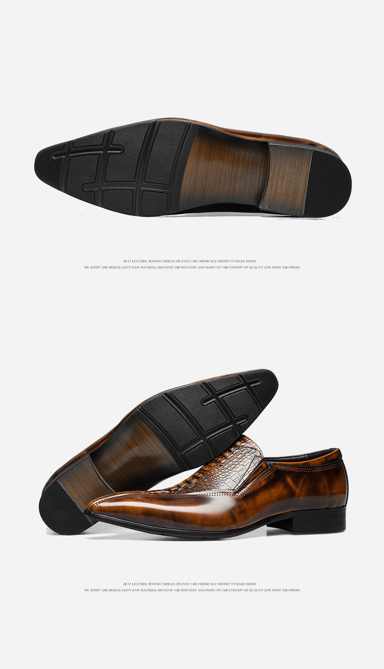 Real Leather Pattern Slip on Men's Shoes | All For Me Today