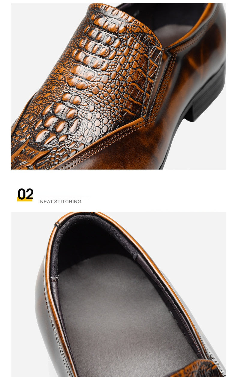 Real Leather Pattern Slip on Men's Shoes | All For Me Today