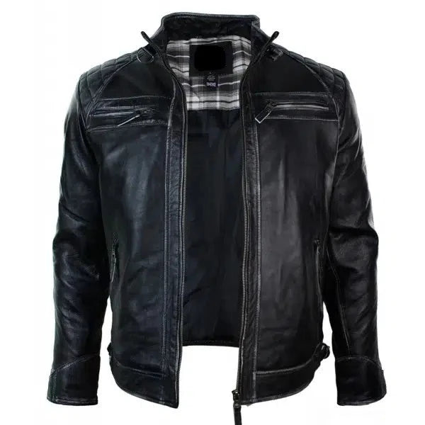 Soft Real Leather Retro Style Men's Vintage Look Biker Jacket| All For Me Today