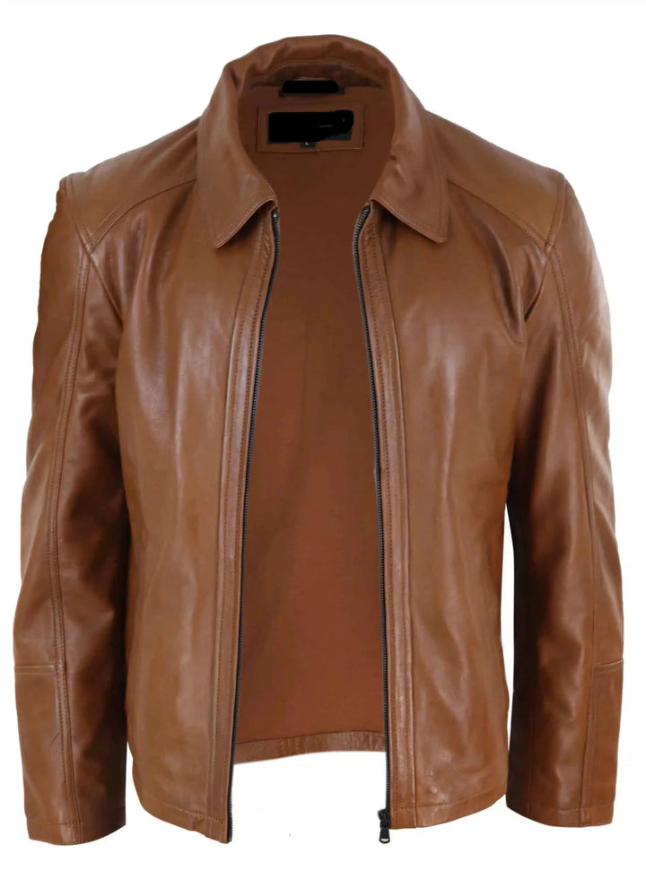 Real Leather Men's Classic Biker Style Jacket| All For Me Today