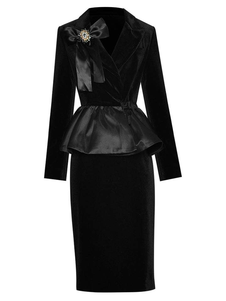 Ruffle Top Women's Velvet Skirts Suit | All For Me Today