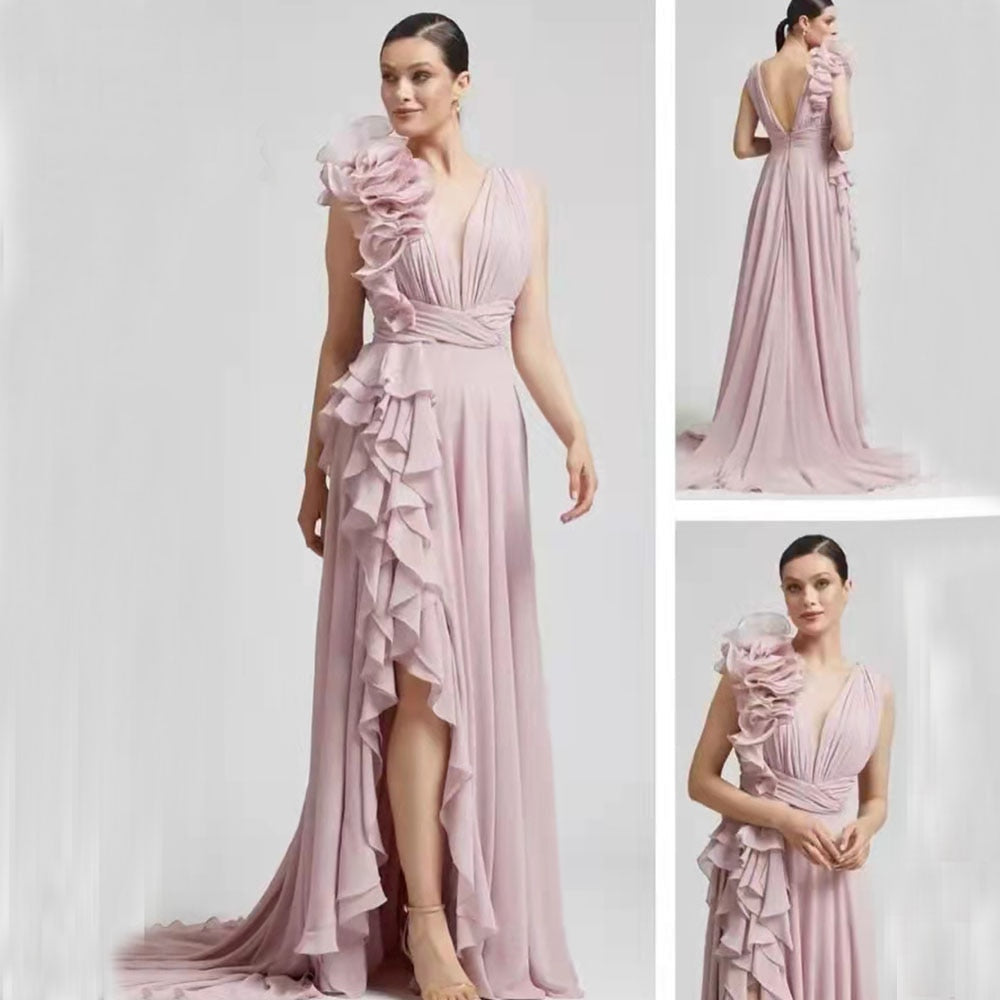 Ruffles 3D Flower Women's Prom Dress| All For Me Today