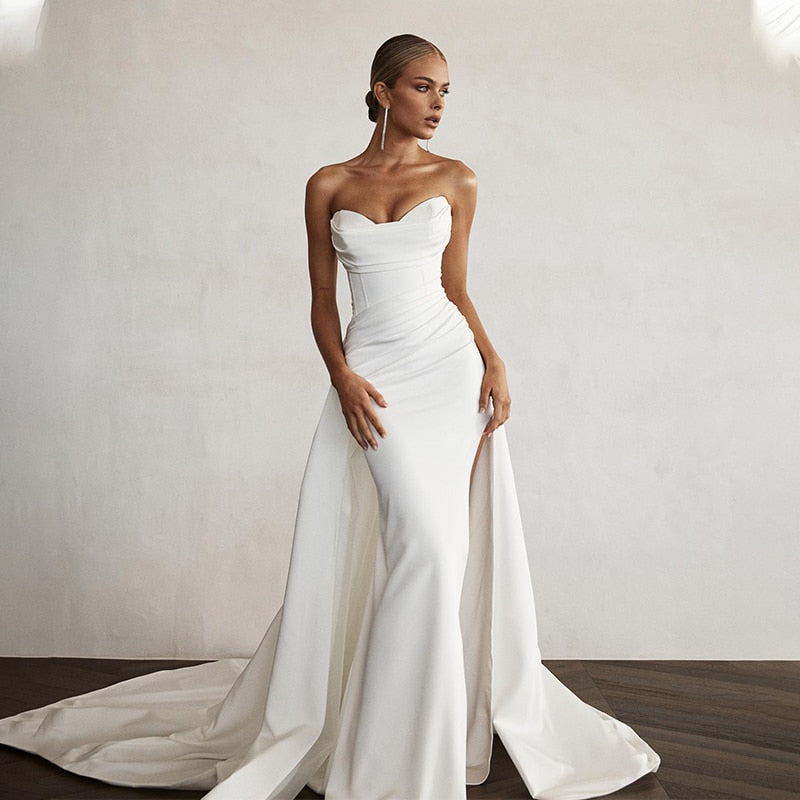 Modern Front Slit Bridal Gowns| All For Me Today
