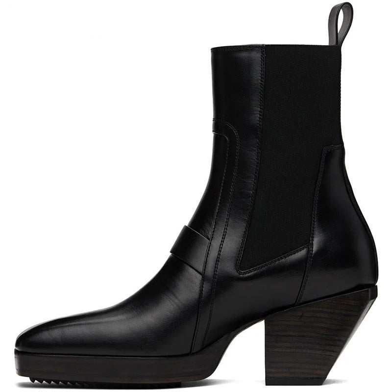 High Heels Square Toe Men's Ankle Boots| All For Me Today