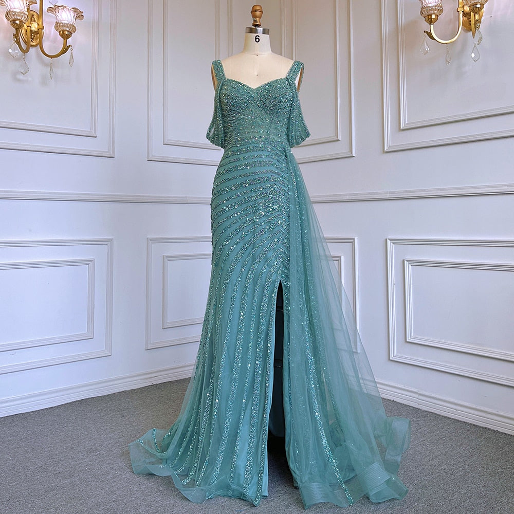 High Split Elegant Beaded Women's Luxury Evening Gown| All For Me Today