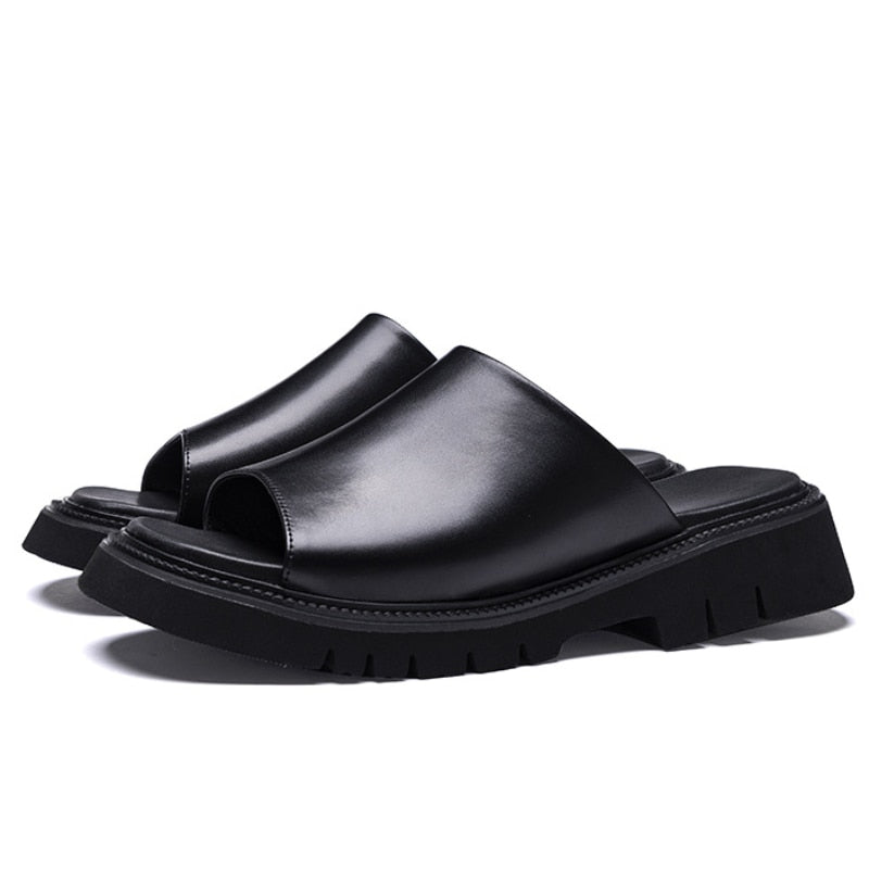 Real Leather Men's Platform Slippers| All For Me Today