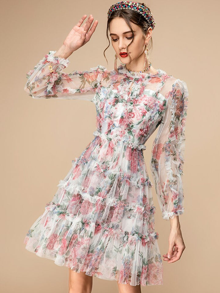 Mesh Floral Women's Mini Dress| All For Me Today