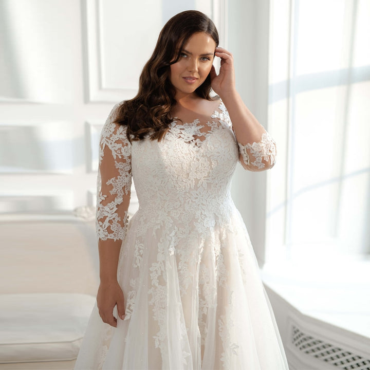 Modest Plus Size Women's Wedding Dress| All For Me Today