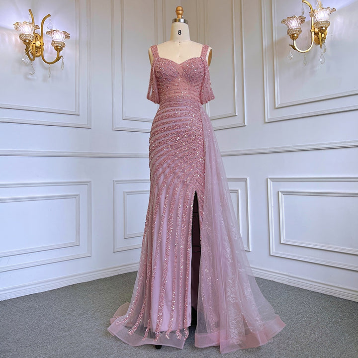 High Split Elegant Beaded Women's Luxury Evening Gown| All For Me Today