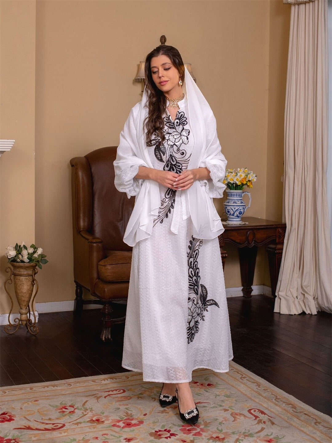 Lantern Sleeve Women's Kaftan Moroccan Dress| All For Me Today