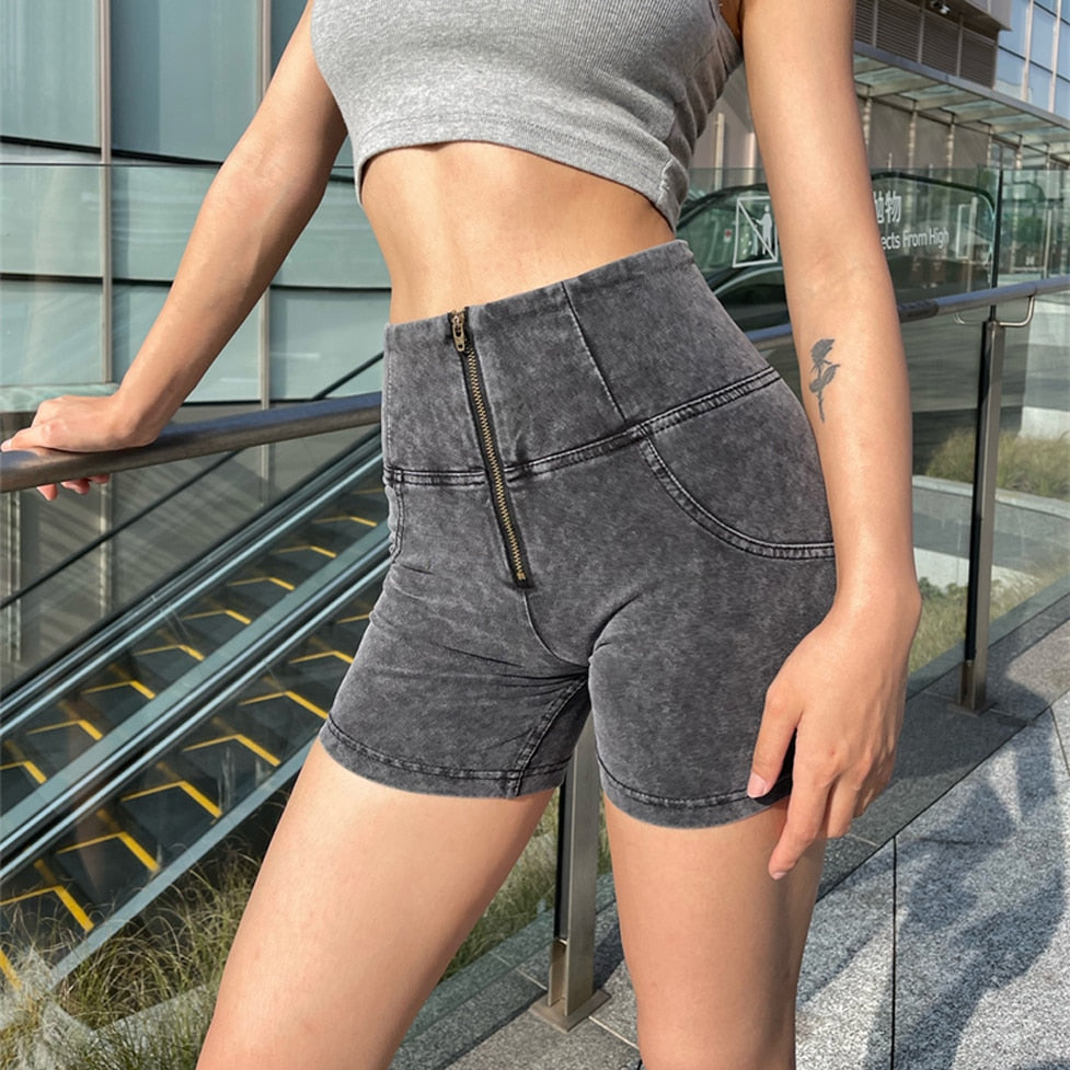 Faded Grey Women's High Waist Denim Shorts| All For Me Today