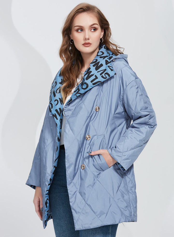 Letter Print Women's Hooded Parkas Coat| All For Me Today