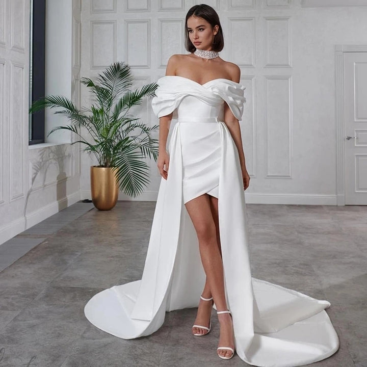 Elegant A-Line Short Bridal Dress| All For Me Today