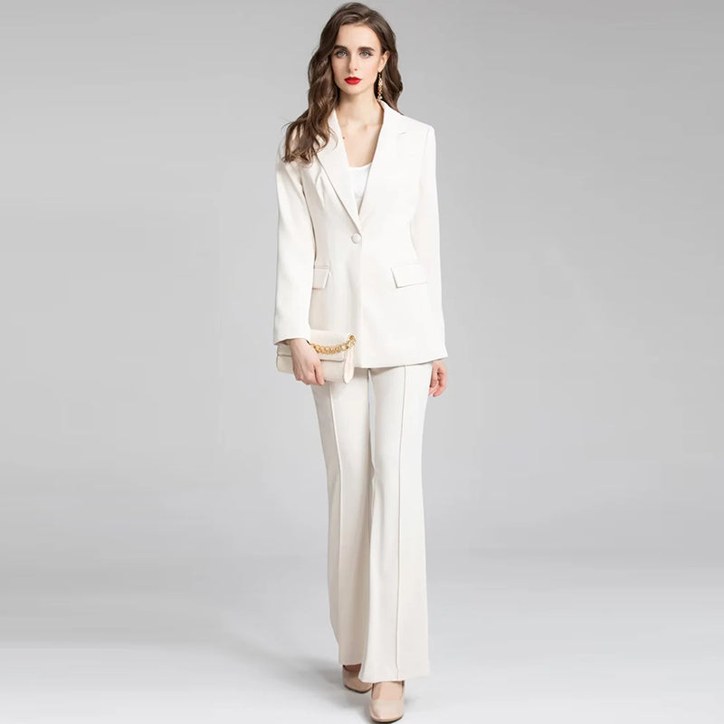 Single Buckle Belted Women's Business Suit| All For Me Today