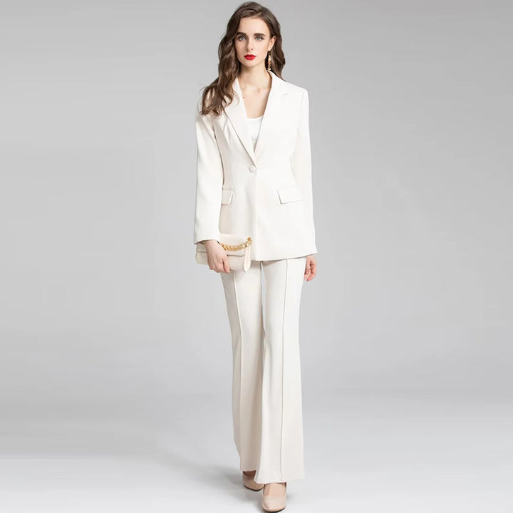 Single Buckle Belted Women's Business Suit| All For Me Today