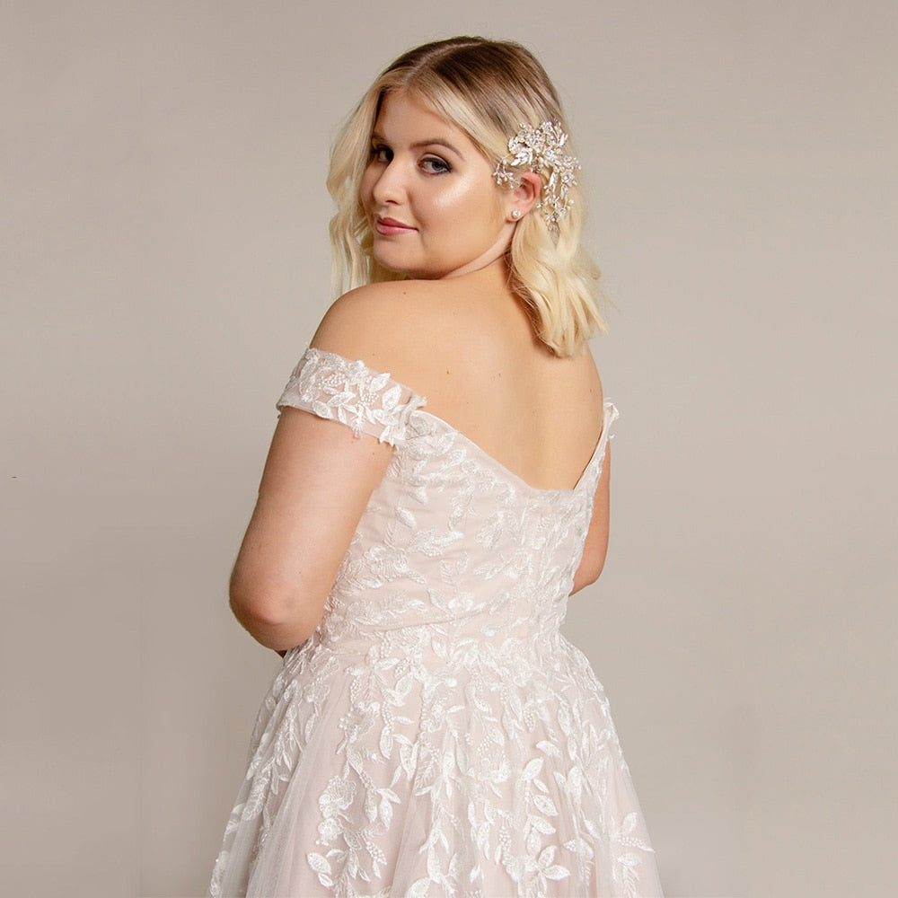Off The Shoulder Plus Size Bridal Dress| All For Me Today