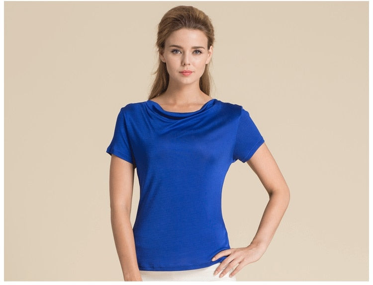 Short Sleeve Women's Real Silk T-shirt | All For Me Today