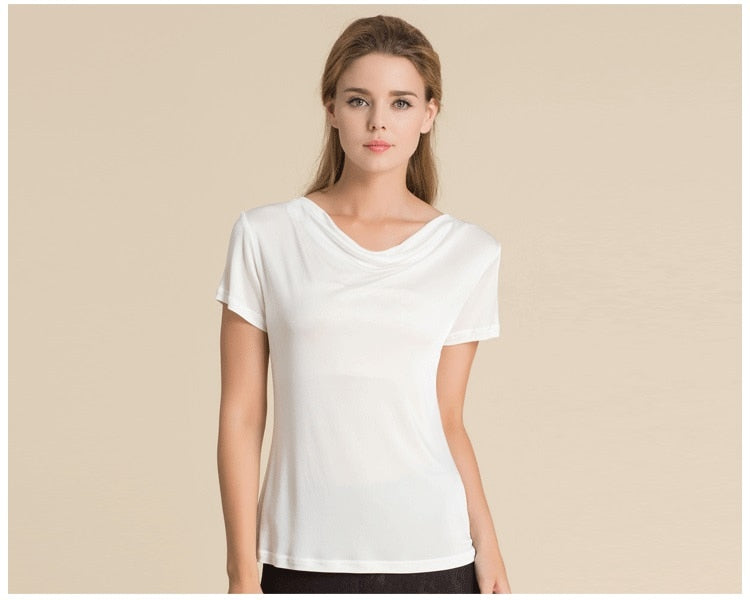 Short Sleeve Women's Real Silk T-shirt | All For Me Today