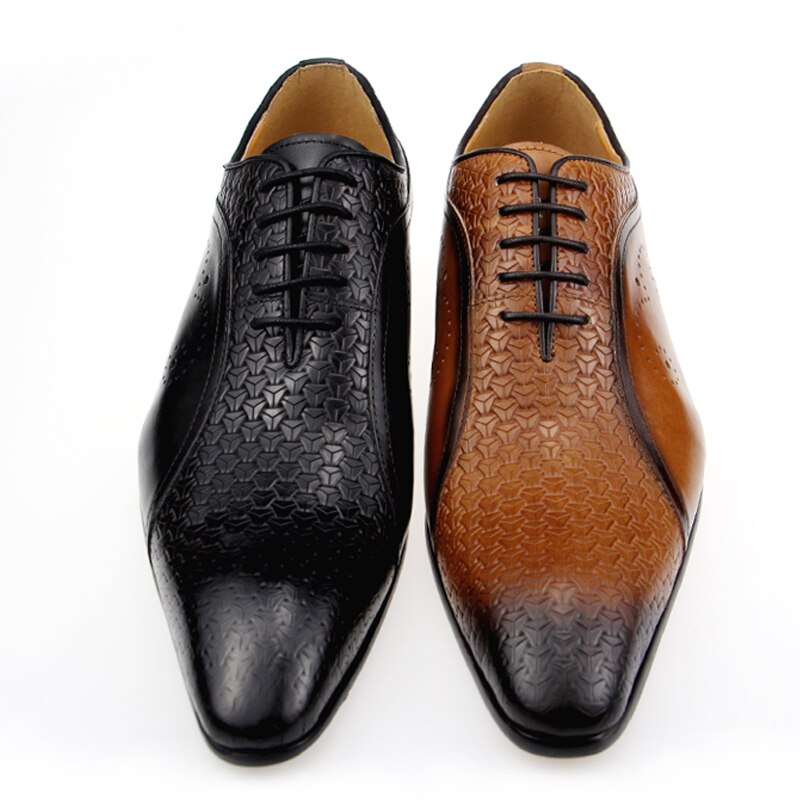 Side Carving Men's Genuine Leather Shoes| All For Me Today