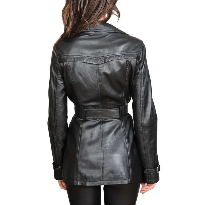 Soft Lambskin Leather Trench Coat | All For Me Today