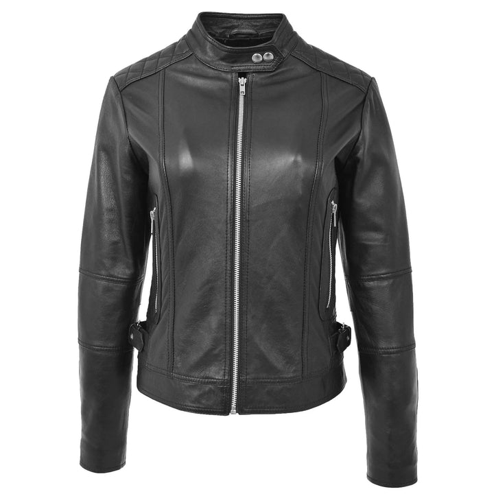 Soft Leather Stylish Fitted Women's Quilted Jacket | All For Me Today