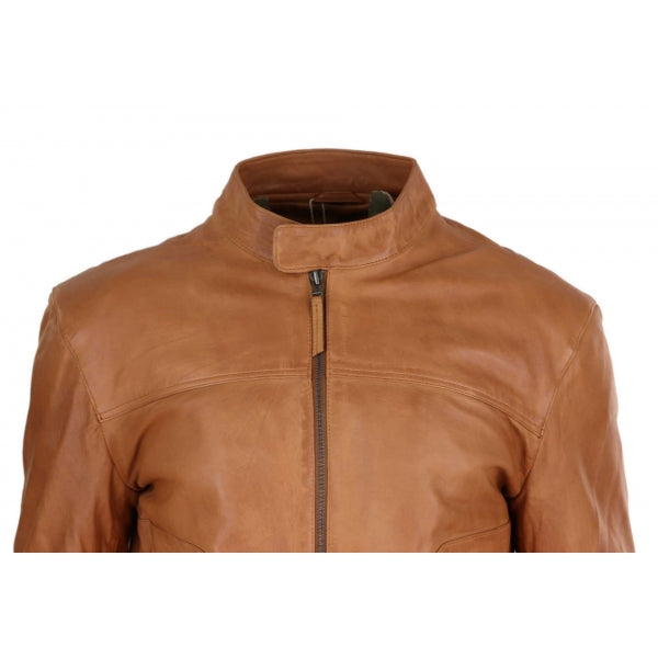 Soft Nappa Real Leather Men's Classic Tan Jacket | All For Me Today