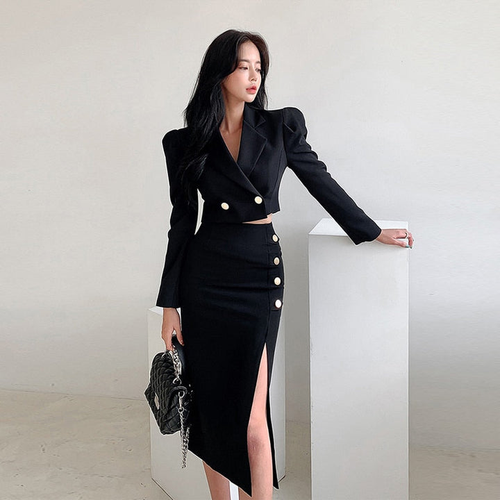 Split Midi Pencil Skirt Suit | All For Me Today