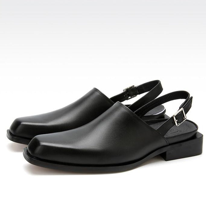 Square Toe Men's Genuine Leather Sandals | All For Me Today