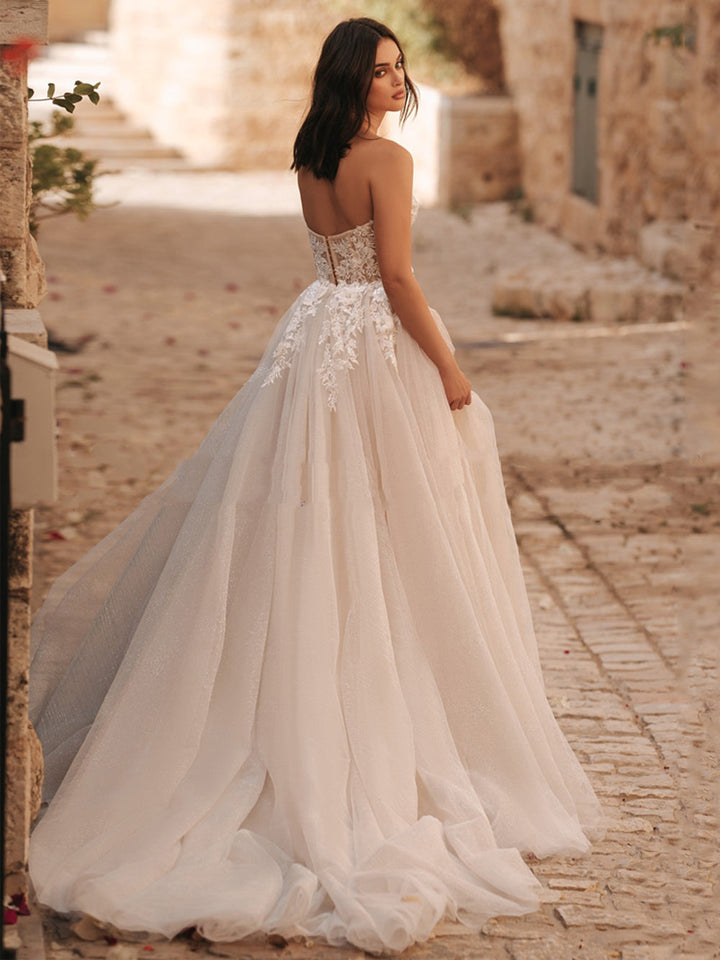 Sweetheart High Split Tulle Bridal Dress | All For Me Today