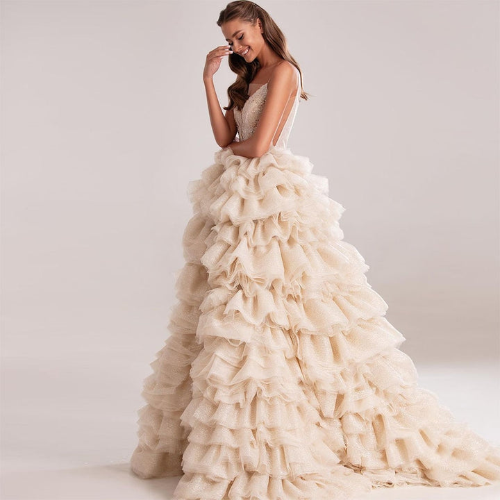 Tiered Layer Ruffle Prom Dress | All For Me Today