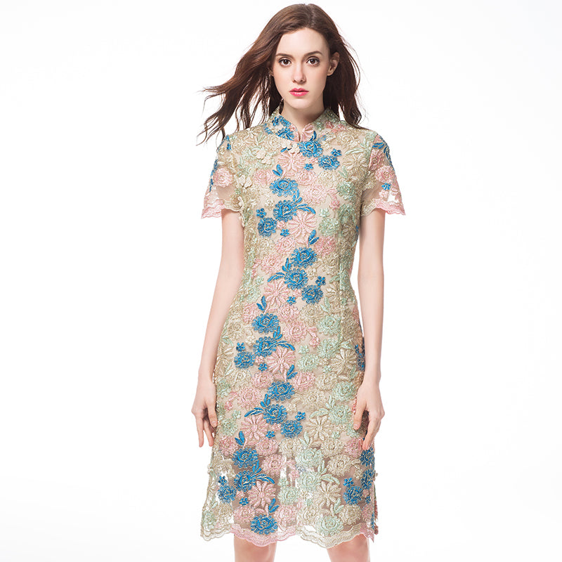 Total Appeal Embroidery Slim Dress | All For Me Today