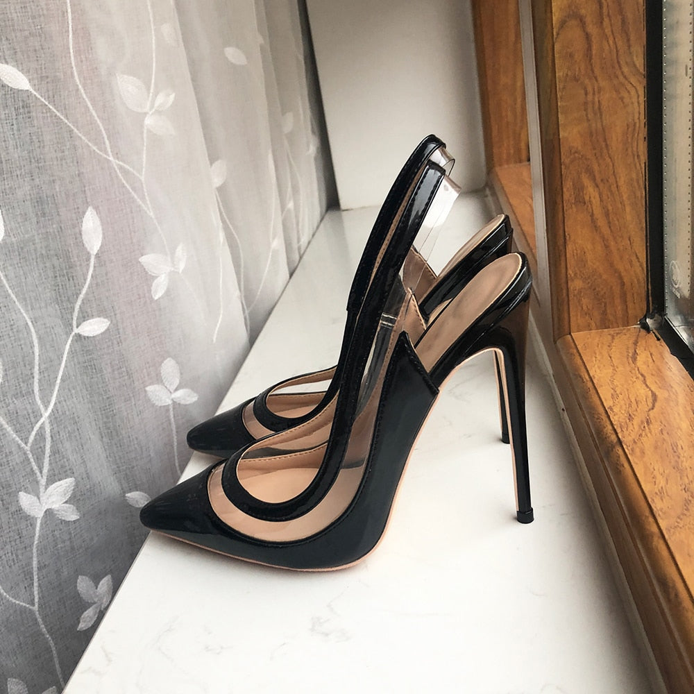 Transparent Women's Slingback Stiletto Pumps | All For Me Today