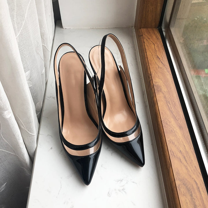 Transparent Women's Slingback Stiletto Pumps | All For Me Today