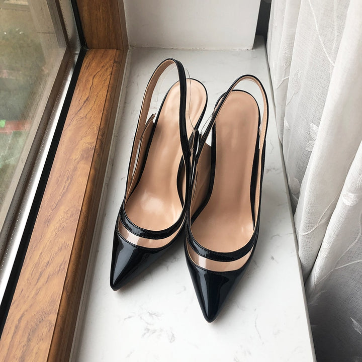 Transparent Women's Slingback Stiletto Pumps | All For Me Today