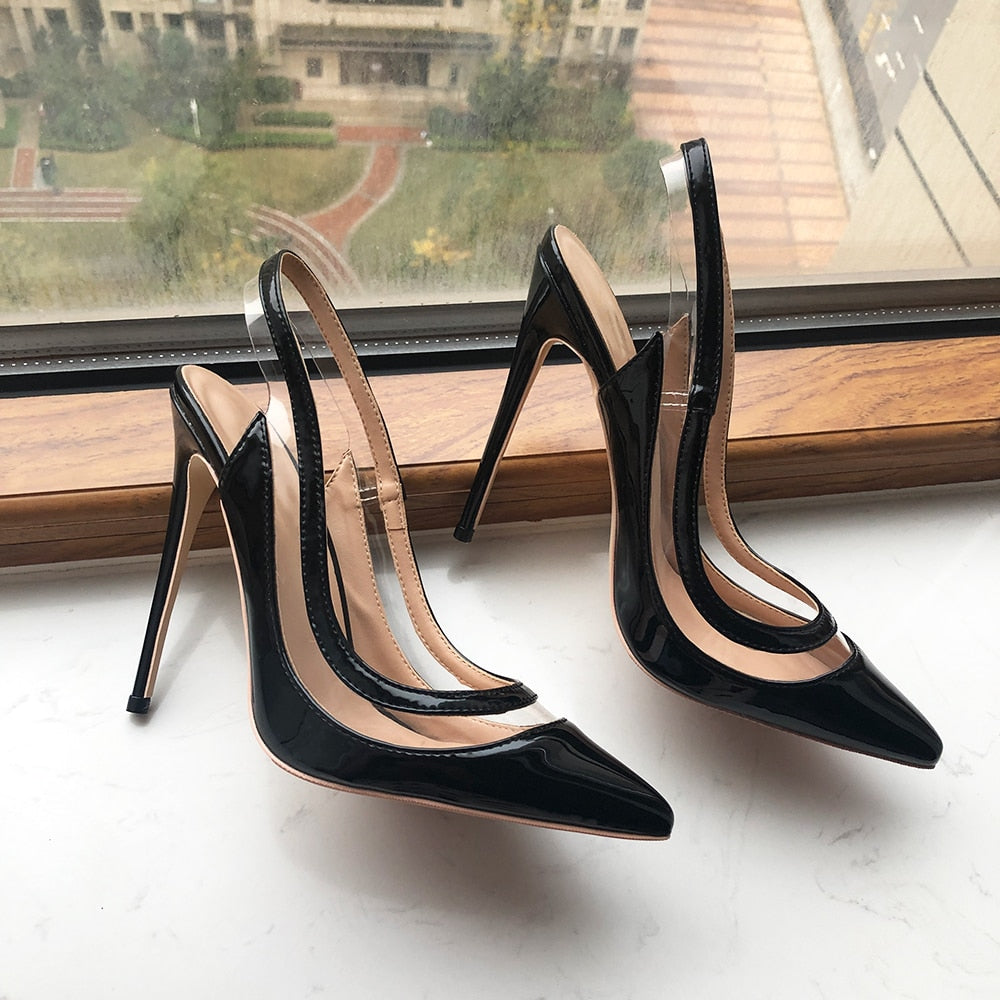 Transparent Women's Slingback Stiletto Pumps | All For Me Today