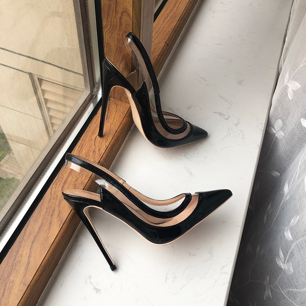 Transparent Women's Slingback Stiletto Pumps | All For Me Today