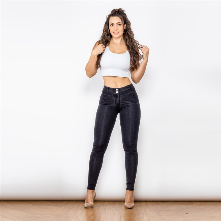 Mid-waist Stretch Jean Women's Pencil Capris| All For Me Today