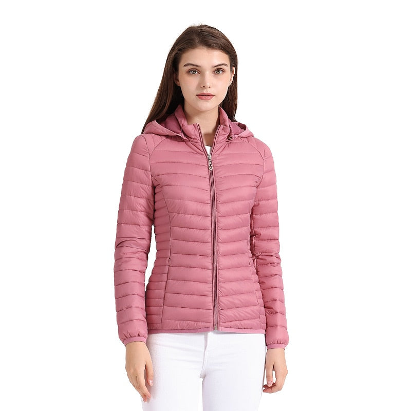 Ultralight Cotton Padded Women's Puffer Jacket With Store Bag All For Me Today