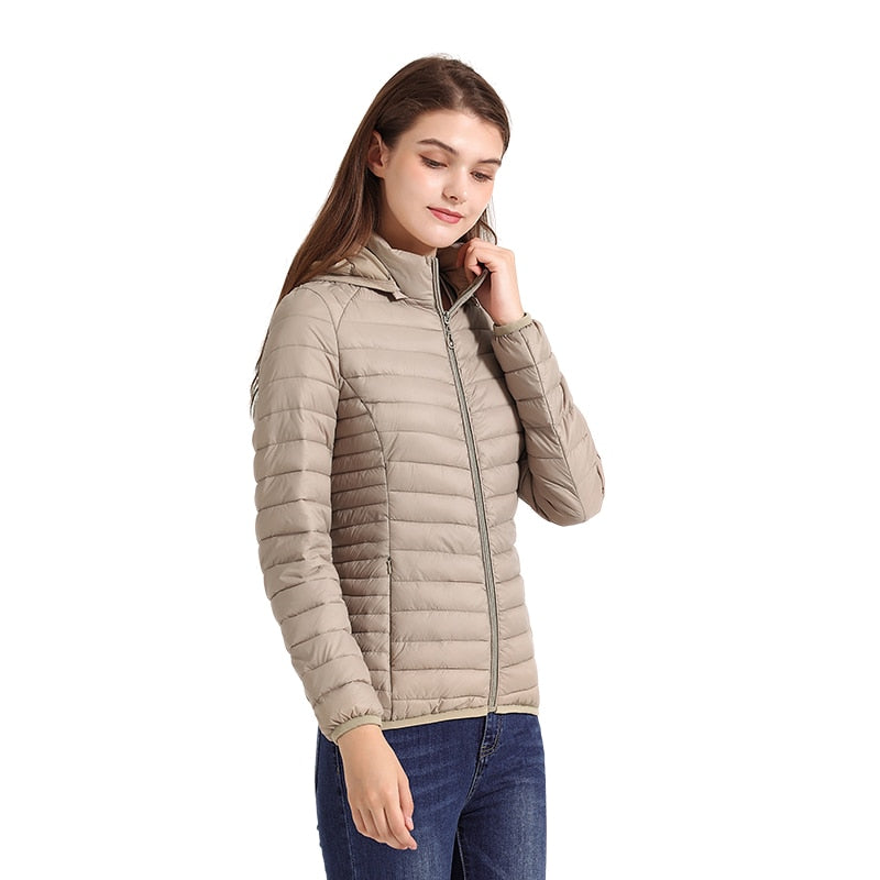 Ultralight Cotton Padded Women's Puffer Jacket With Store Bag | All For Me Today