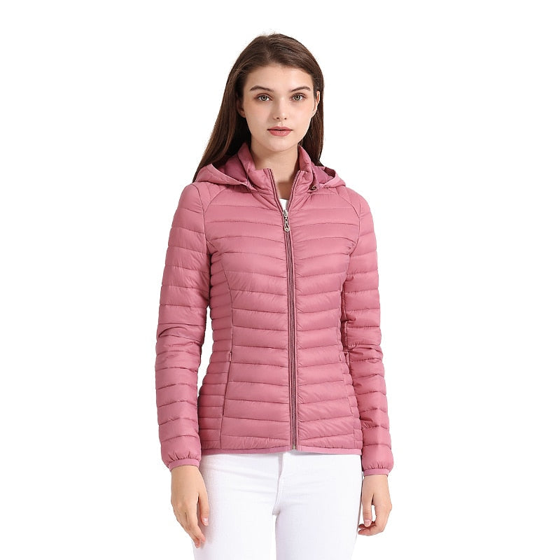 Ultralight Cotton Padded Women's Puffer Jacket With Store Bag | All For Me Today