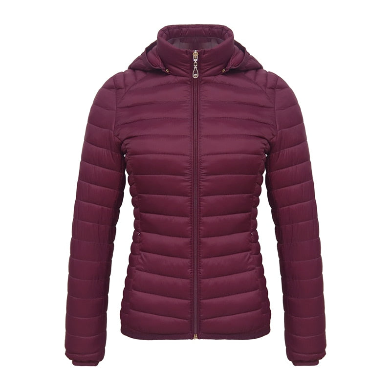 Ultralight Cotton Padded Women's Puffer Jacket With Store Bag | All For Me Today