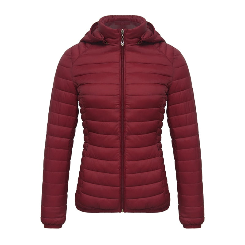 Ultralight Cotton Padded Women's Puffer Jacket With Store Bag | All For Me Today