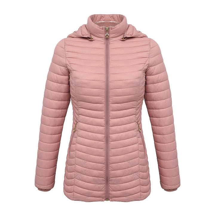 Ultralight Mid-Length Women's Parka Coat With Detachable Hood All For Me Today