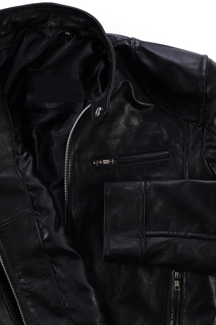 Vintage Black Leather Men's Biker Jacket | All For Me Today