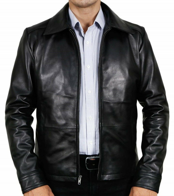 Vintage Black Leather Men's Jacket All For Me Today