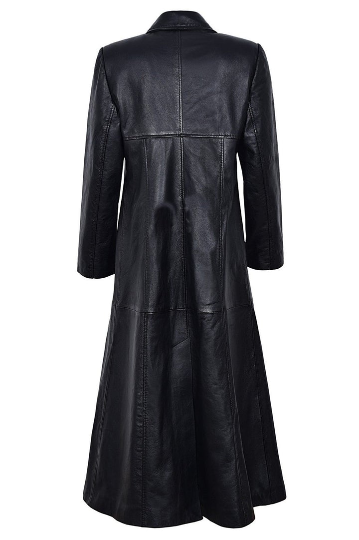 Vintage Black Leather Women's Trench Coat | All For Me Today